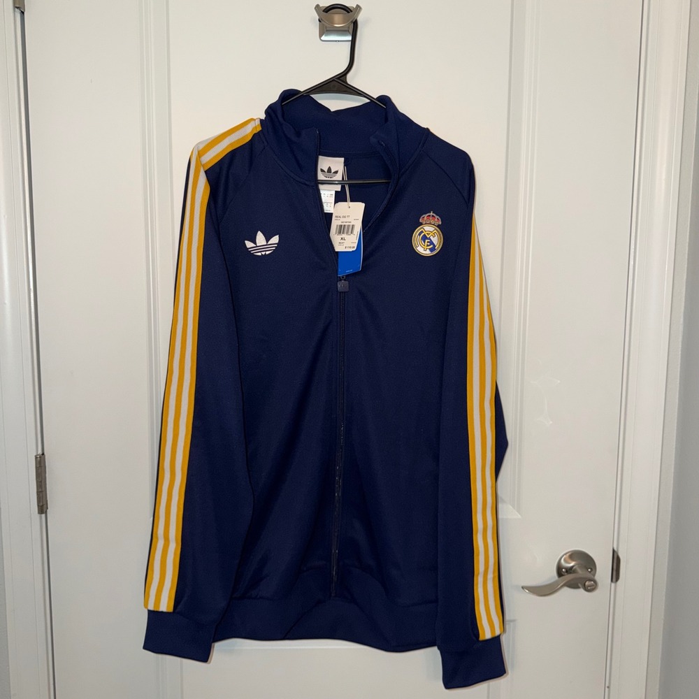 Adidas Originals Real Madrid Track Jacket XL Dark Blue Yellow KE3846 NWT